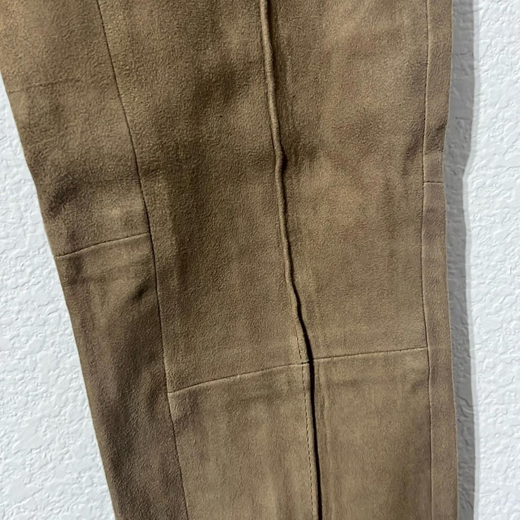 Polo Ralph Lauren Paneled Suede Leggings in Tan, Size S, NWT Retail $998
