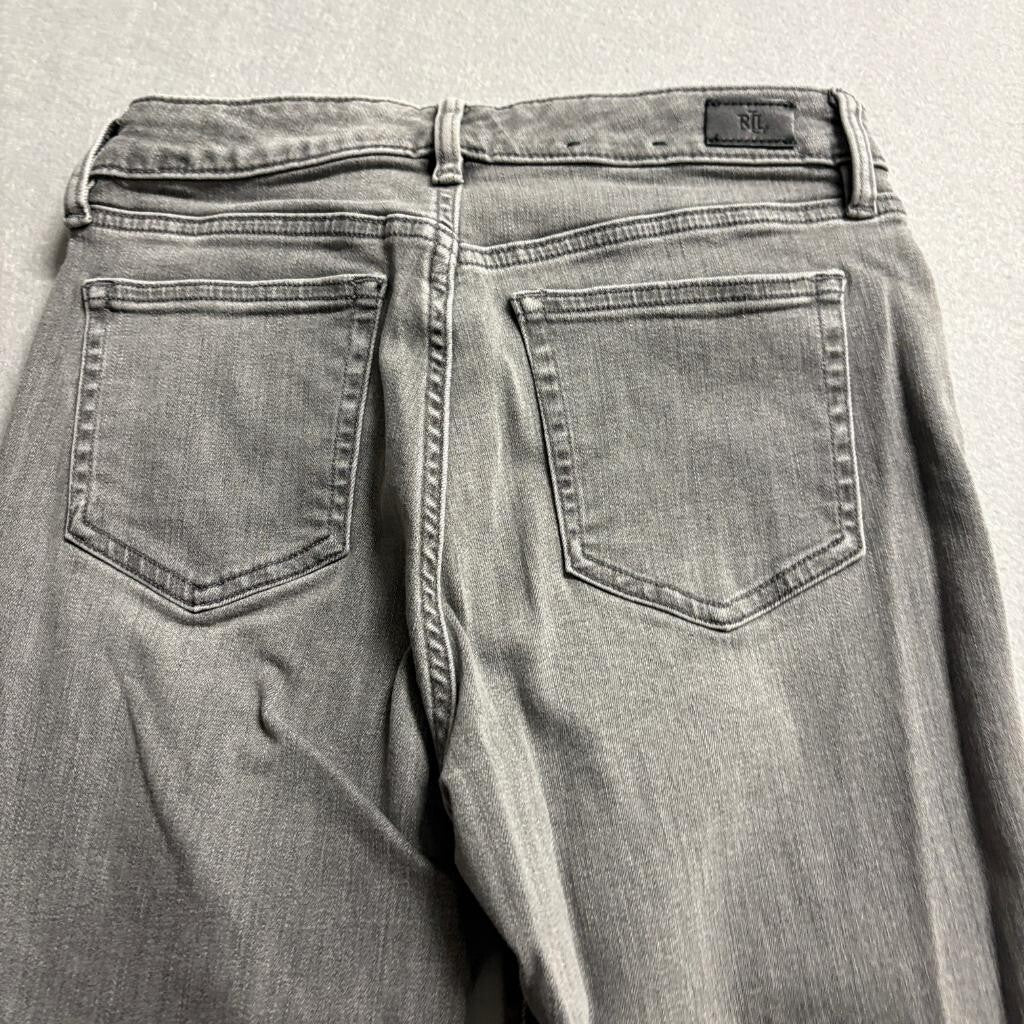 Lauren Ralph Lauren Gray Stretch Jeans Womens Size 2 Straight Leg Denim Pants