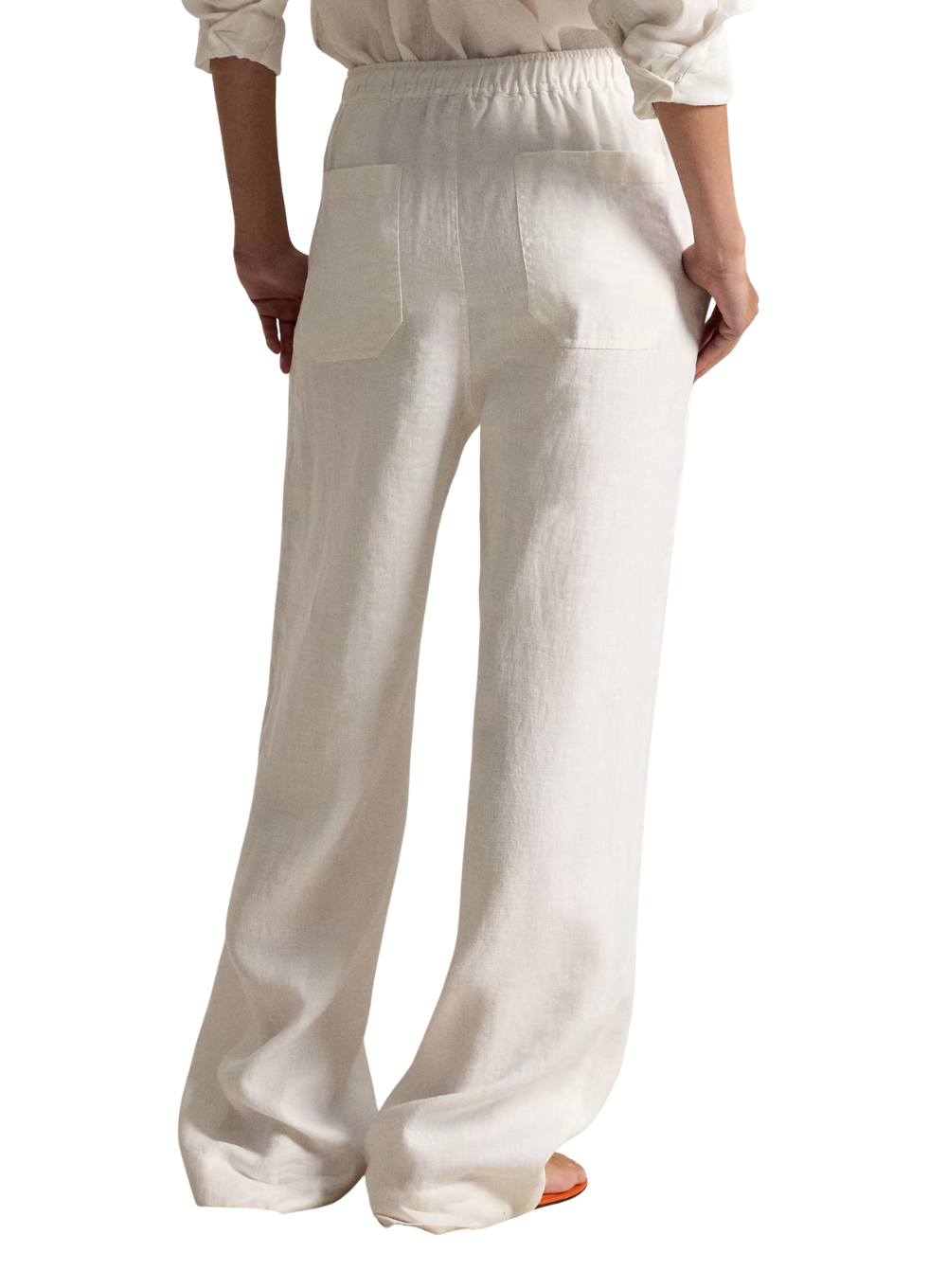 RALPH LAUREN LINEN WOVEN WIDE LEG PANT