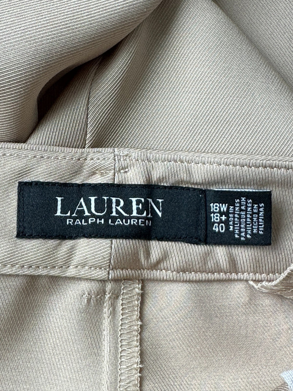 Lauren Ralph Lauren Women's Tan Solid High-Rise Wide-Leg Pants Plus Size 22W