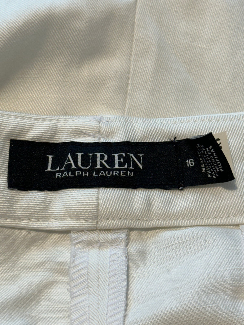 Lauren Ralph Lauren Womens White Straight Leg Cropped Pants Size 16