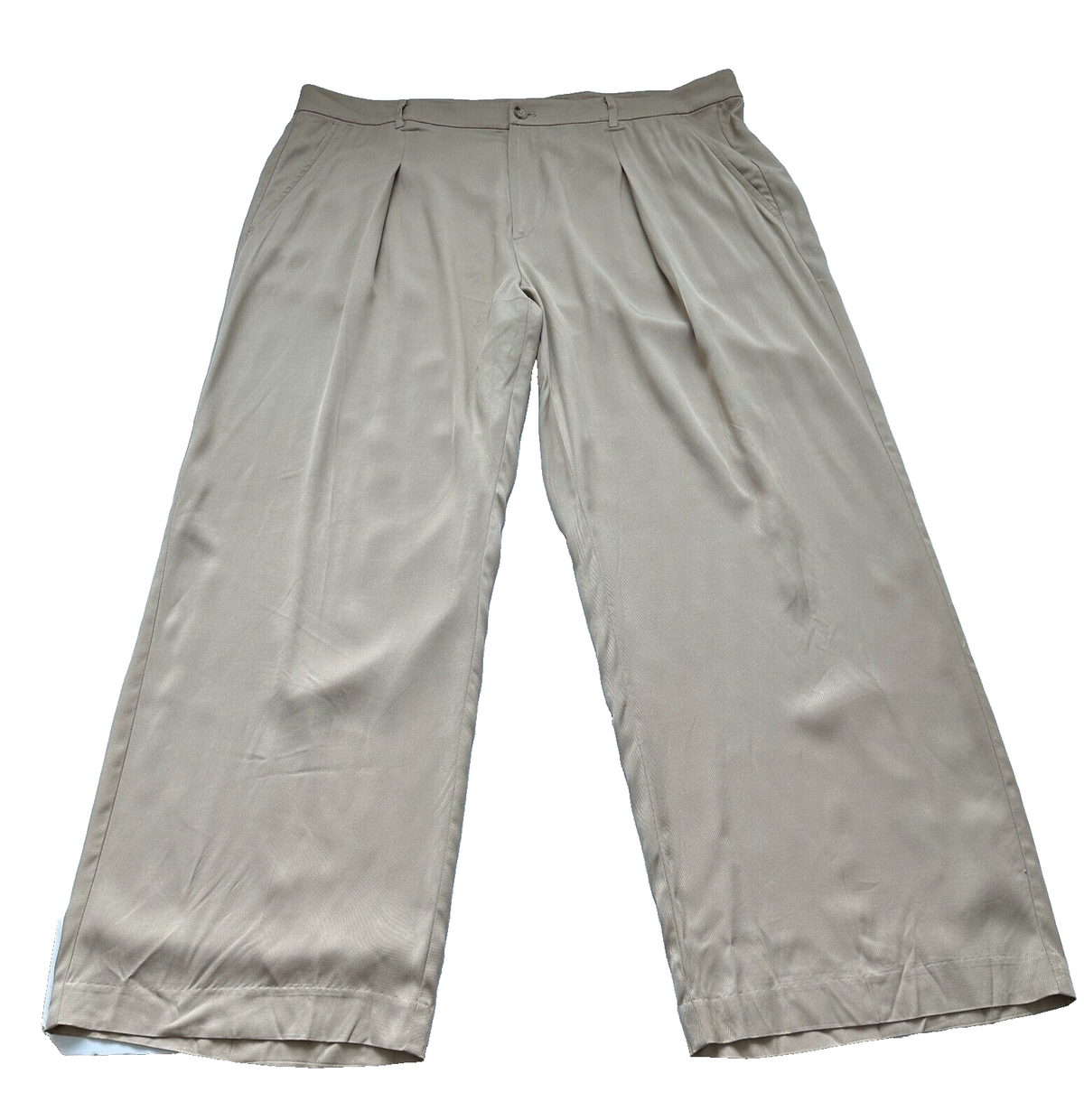 Lauren Ralph Lauren Women's Tan Solid High-Rise Wide-Leg Pants Plus Size 22W