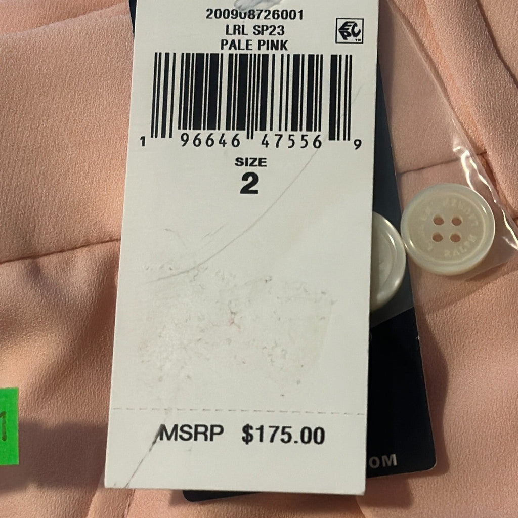 Lauren Ralph Lauren Women's Pale Pink Double Faced Straight Leg Chino Pants Sz 2
