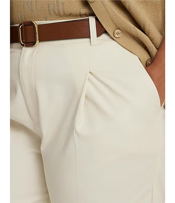 Ralph Lauren Women Winter Cream Double-Faced Stretch Cotton Ankle Pants Size 14W