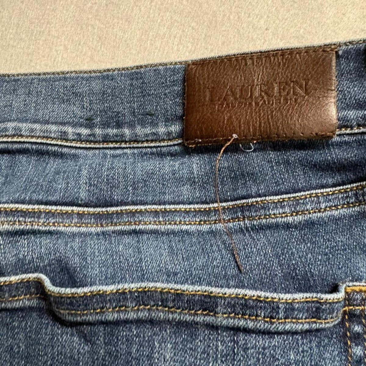 Lauren Ralph Lauren Modern Straight Jeans Womens Size 18 Blue Stretch Denim