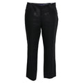 Women's Ralph Lauren Collection Straight-Leg Trousers in Black Linen