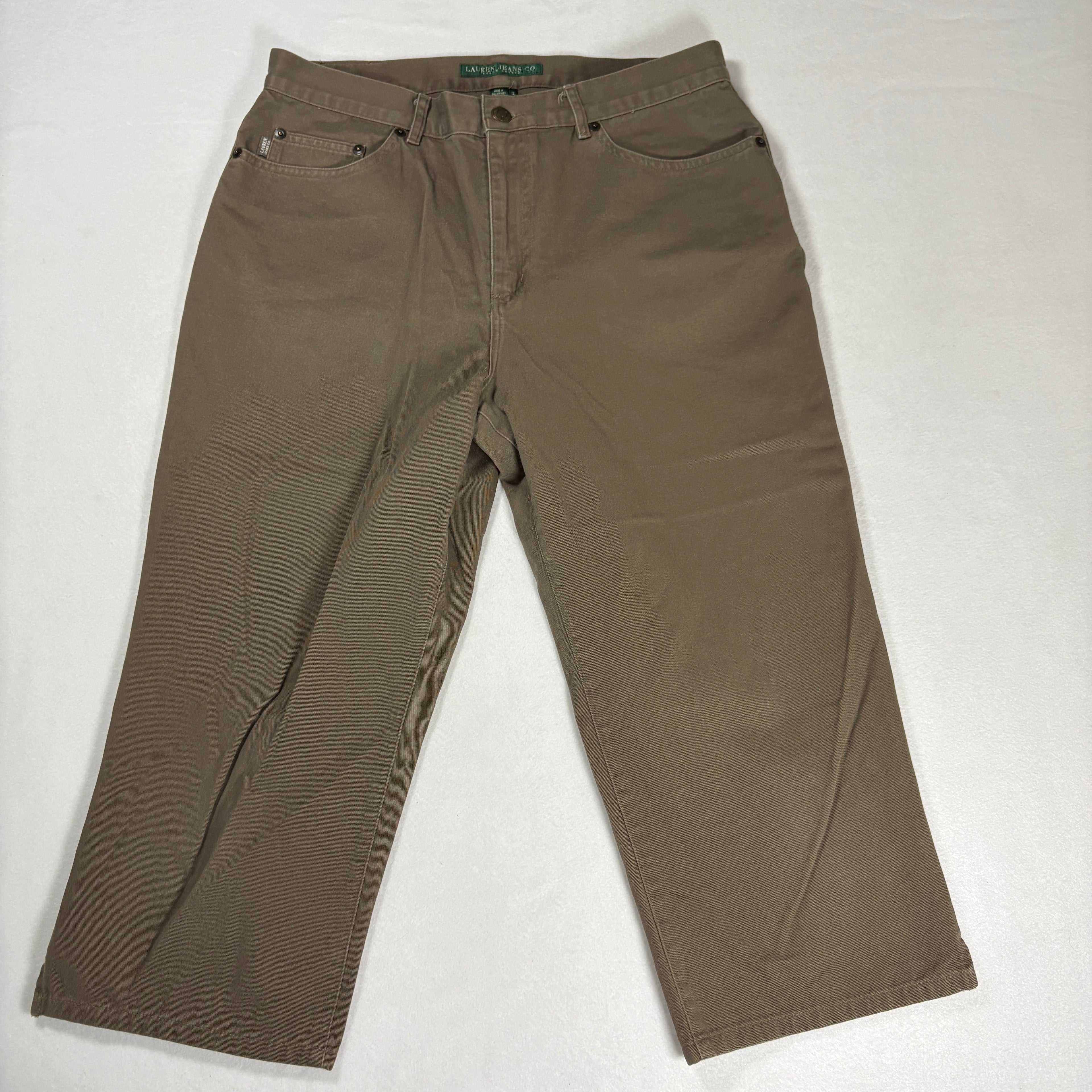 Ralph Lauren Womens Jeans 12 Brown Straight Leg 100% Cotton Vintage Y2K
