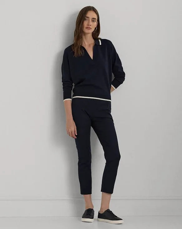 Lauren Ralph Lauren Womens Knit Skinny Dress Pants Lauren Navy 4