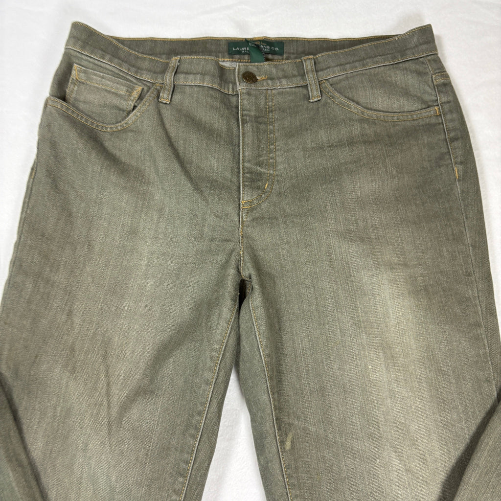 Ralph Lauren Womens Jeans 12 Green Straight Leg Stretch Denim Vintage Y2K
