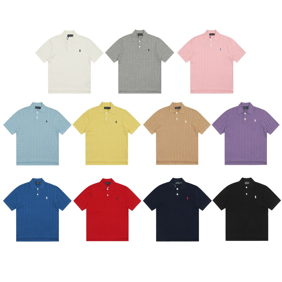 Ralph Lauren Knitted sweaters Ralph Lauren Knitted Short Sleeved Shirt POLO Lapel Knitted Short Sleeve Small Twist Lapel T-Shirt
