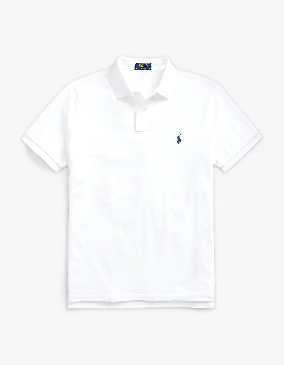 Custom Slim Fit Mesh S/S Polo Shirt - White