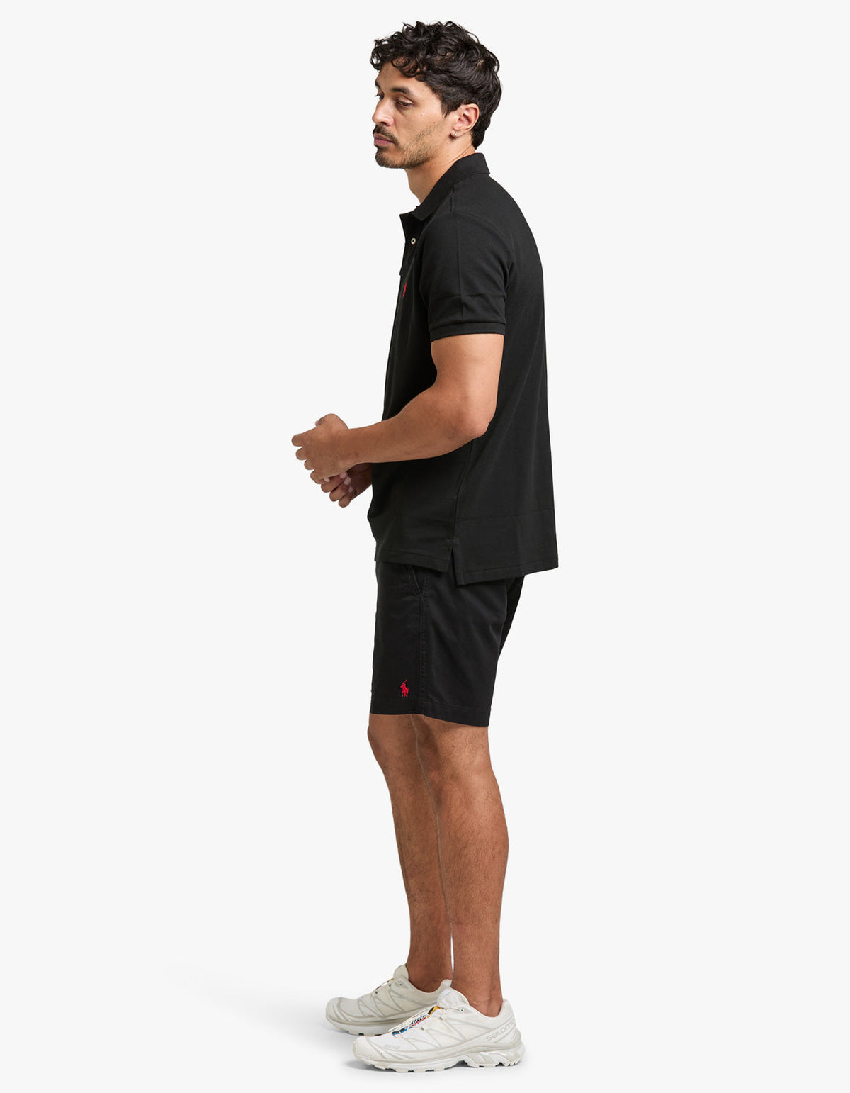 Custom Slim Fit Mesh S/S Polo Shirt - Polo Black/C3870