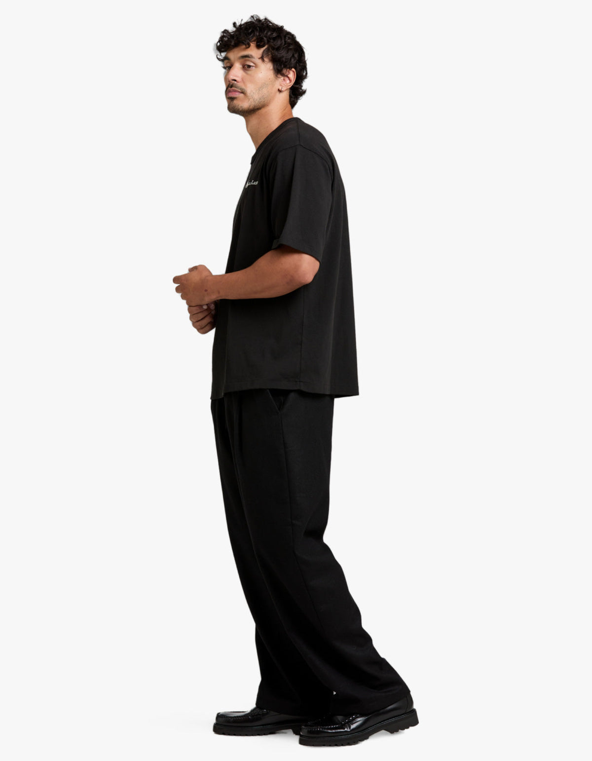 Relaxed Fit Logo Jersey T Shirt - Polo Black
