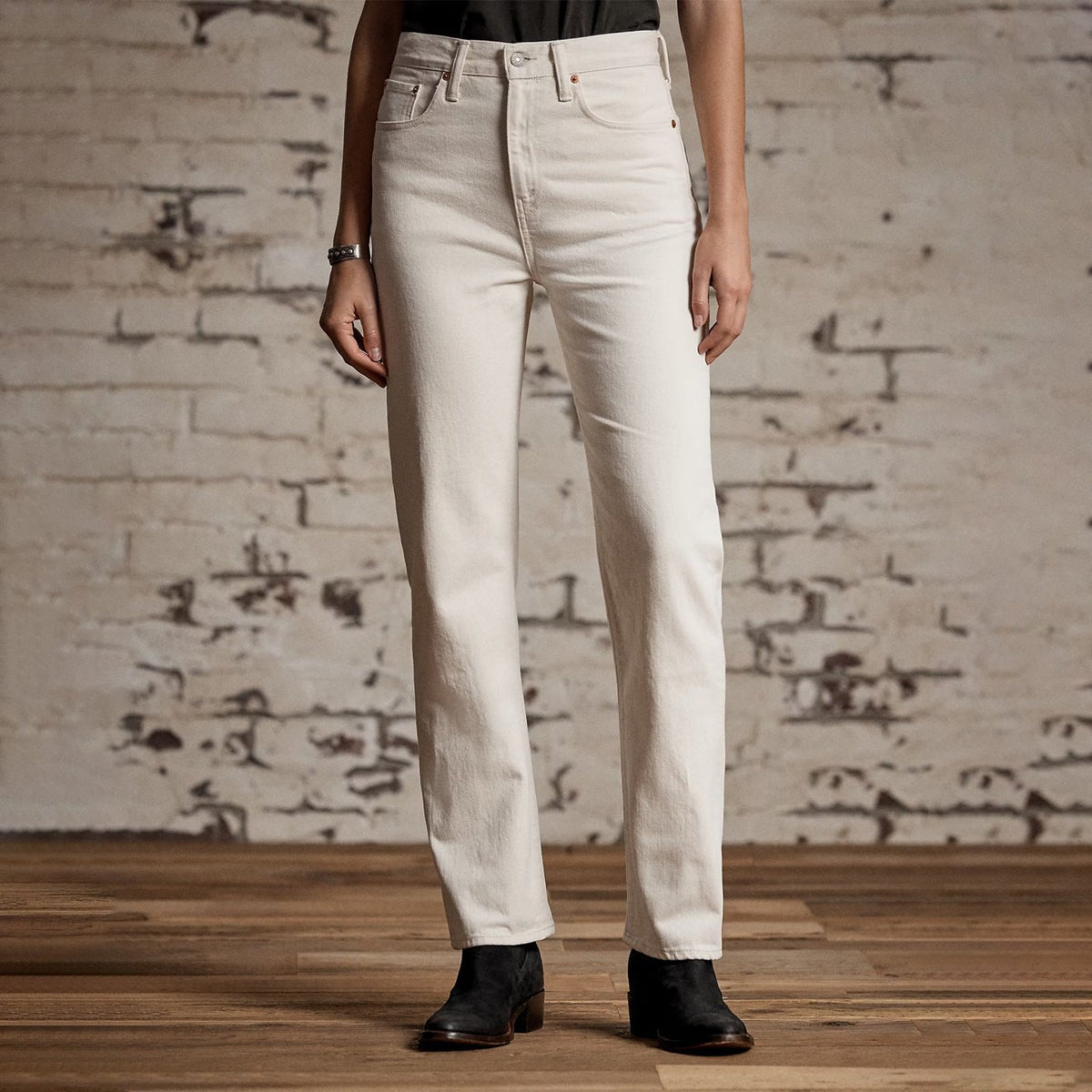 RRL By Ralph Lauren Womens Straight Leg Full Length Straight Seeded Natural