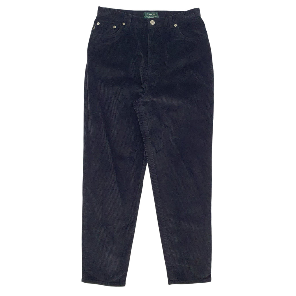 RALPH LAUREN Corduroy Trousers Cord Jeans Black Womens UK10