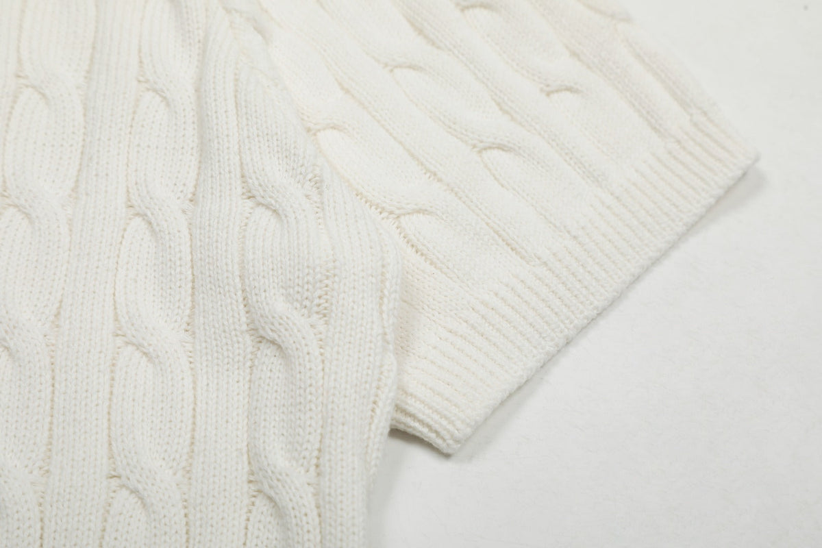 RALPH LAUREN SHORT-SLEEVE POLO KNIT SWEATER STYLE 436