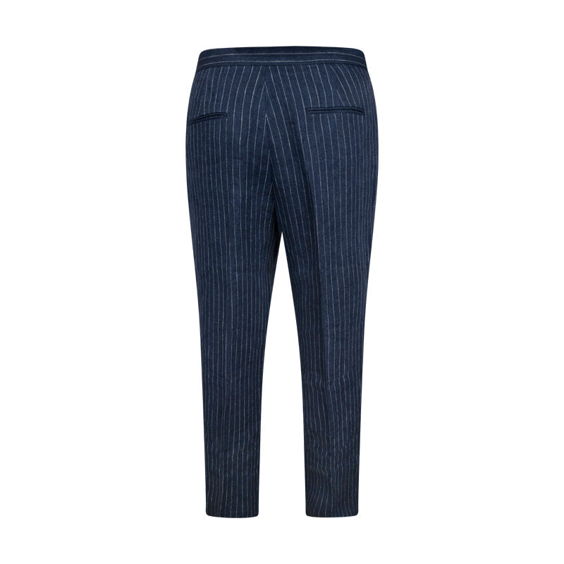 Ralph Lauren Polo Pinstripe Straight Leg Trousers Navy Women's