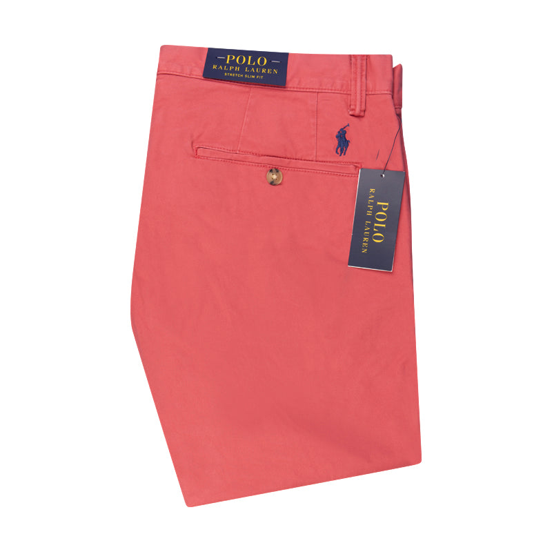 Ralph Lauren Polo Washed Men's Stretch Slim Fit Chino Trousers Nantucket Red
